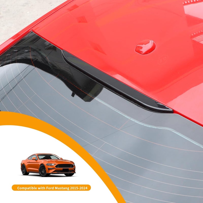 Hoolcar Third Brake Light Cover High Mount 3rd Blake Stop Reverse Cargo Light Cover Trim Exterior Accessories for Ford Mustang 2015-2024, Smoked Black - Image 3